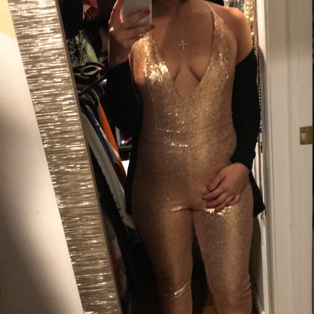 Gold sequin jumpsuit